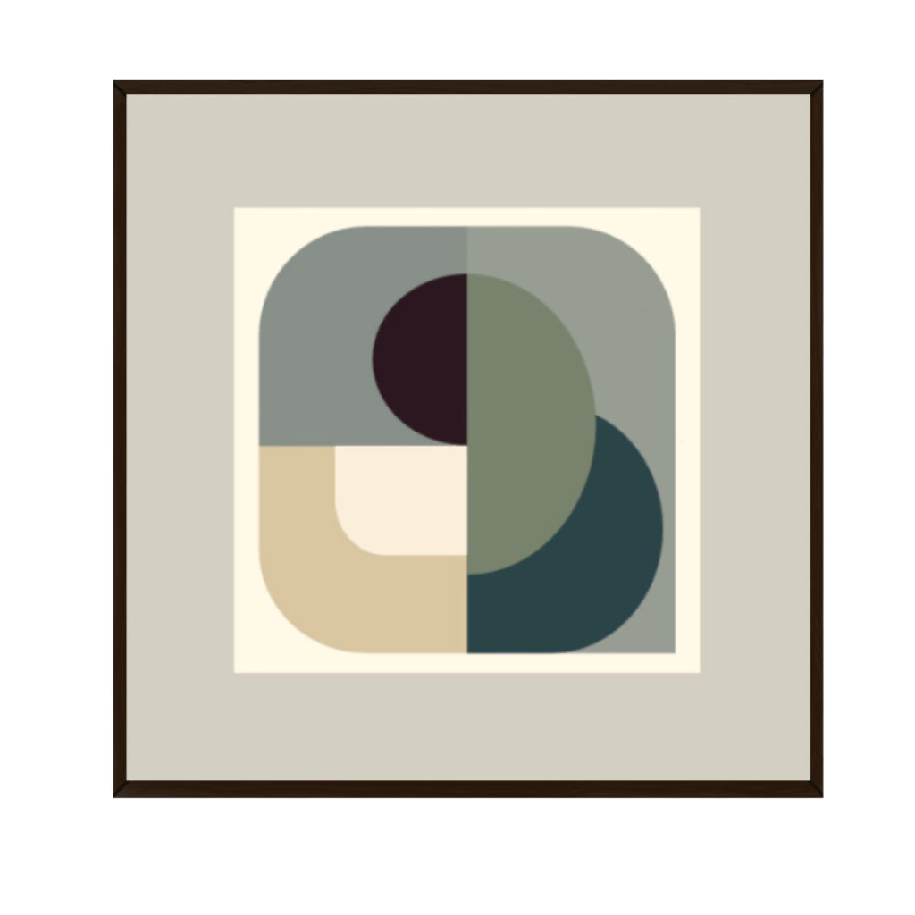 Coleção Circle Origin (4 quadros) - Tony Marini - FineArt + Moldura Premium Preta + Proteção em vidro 40x40cm cada