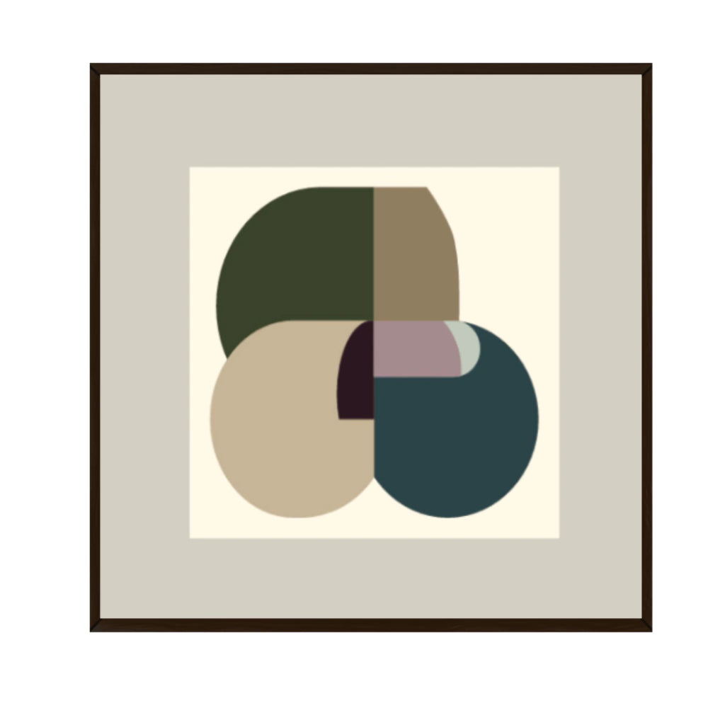 Coleção Circle Origin (4 quadros) - Tony Marini - FineArt + Moldura Premium Preta + Proteção em vidro 40x40cm cada