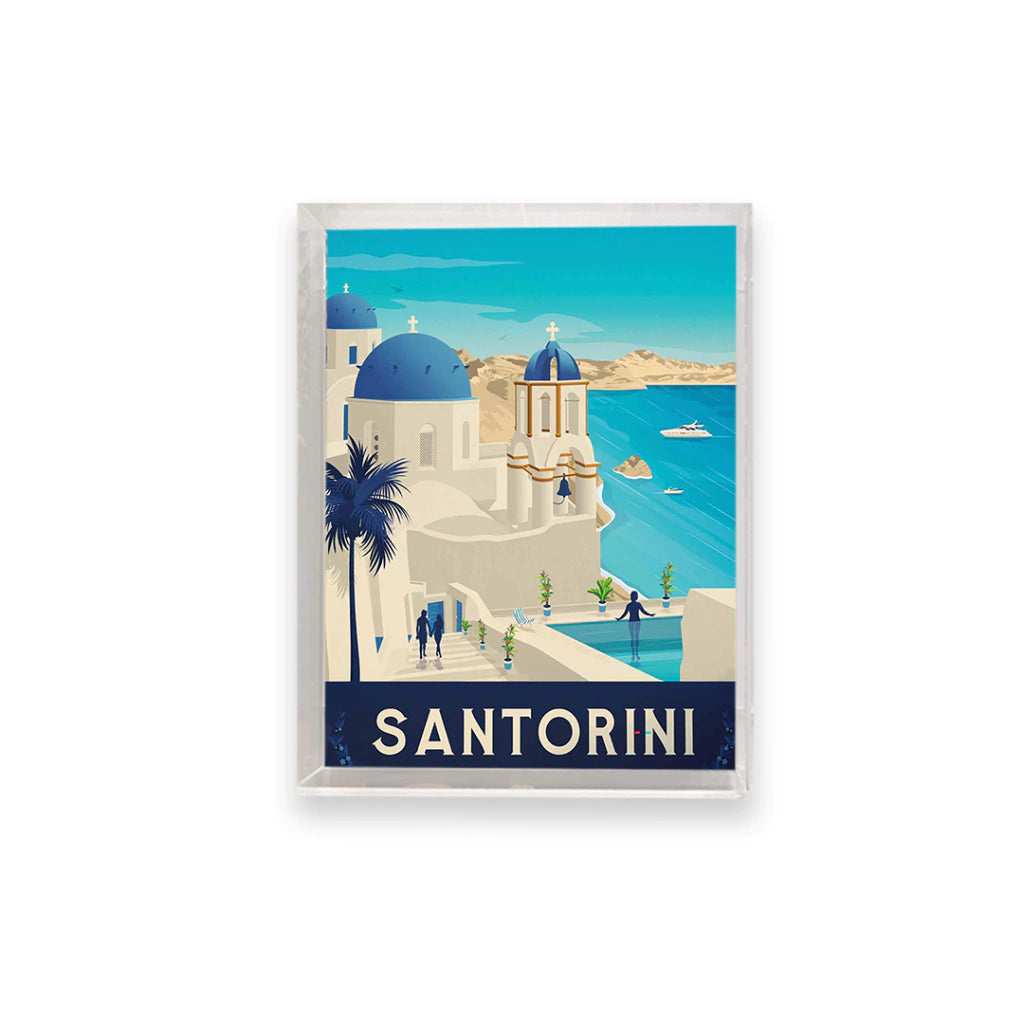 Quadro Travel Santorini - 24x30cm em caixa de acrilico